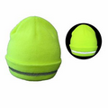 12" Neon Green Safety Reflective Beanie Hat Cap